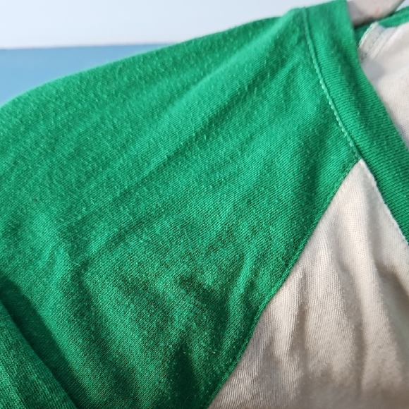 PINK Victoria's Secret With 5th & Ocean Green and White Boston Baseball Tee S - Picture 6 of 9